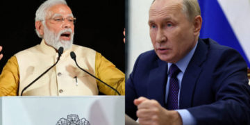 مودی اور پوتن نے توانائی، تجارت کے شعبوں میں تعاون پر تبادلہ خیال کیا