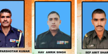 مژھل میں کھائی میں گرجانے سے افسر سمیت تین فوجی جان بحق، منوج سنہا کا خراج