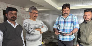 ارون منہاس نے چنینی میں کولڈ اسٹور کی تعمیر کا معائینہ کیا