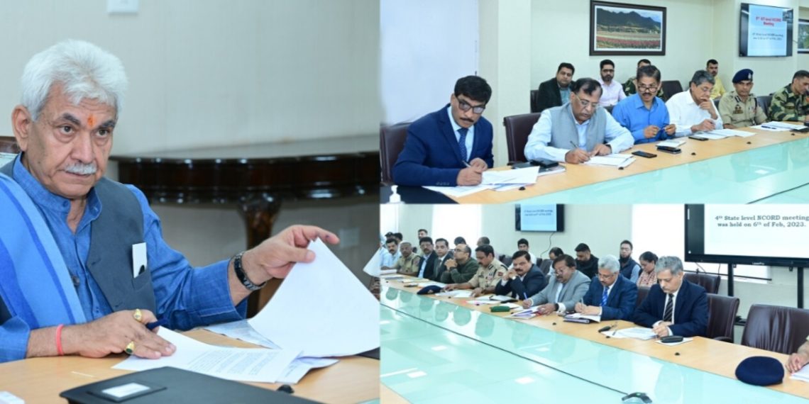 ایل جی سنہا نے نارکو کوآرڈینیشن سینٹر کی 5ویں یو ٹی سطح کی میٹنگ کی صدار ت کی