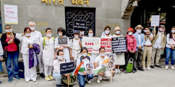 لندن میں منی پور تشدد کے خلاف خاموش احتجاجی مارچ نکالا گیا